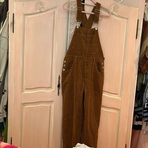 BIBI NWT Women's Brown Corduroy Overalls. Super Soft Crisscross Back . Size S